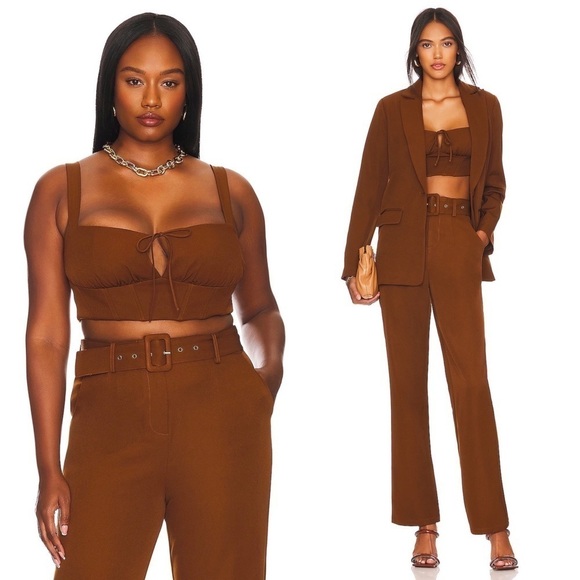 NWT REVOLVE 90s Sleeveless Cutout Tie Front Square Neck Bustier Cropped Top M - Picture 4 of 7